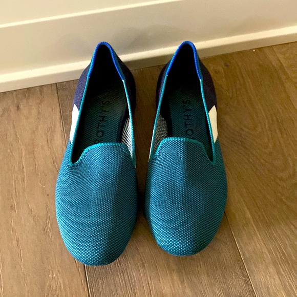 Rothys size 8 teal and navy loafer - Picture 1 of 4